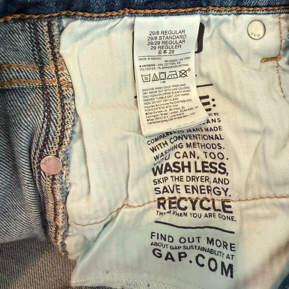 Gap Vintage Slim High Rise Jeans Size 8 Medium Wash Great Condition - Picture 4 of 4